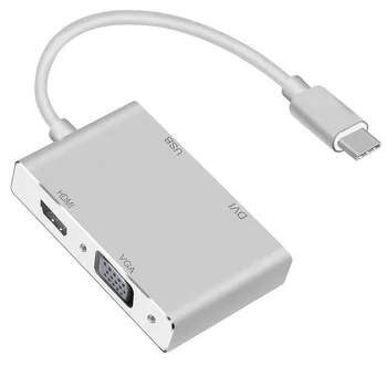 

type-c to hdmi+vga+dvi four-in-one converter usb3.1 to hdmi vga dvi line
