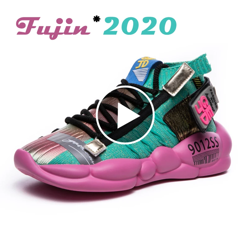 $15.96 Fujin Women Vulcanized Shoes Summer Tape Sneaker Spring Autumn Knitting Breathable Shoe Chunky