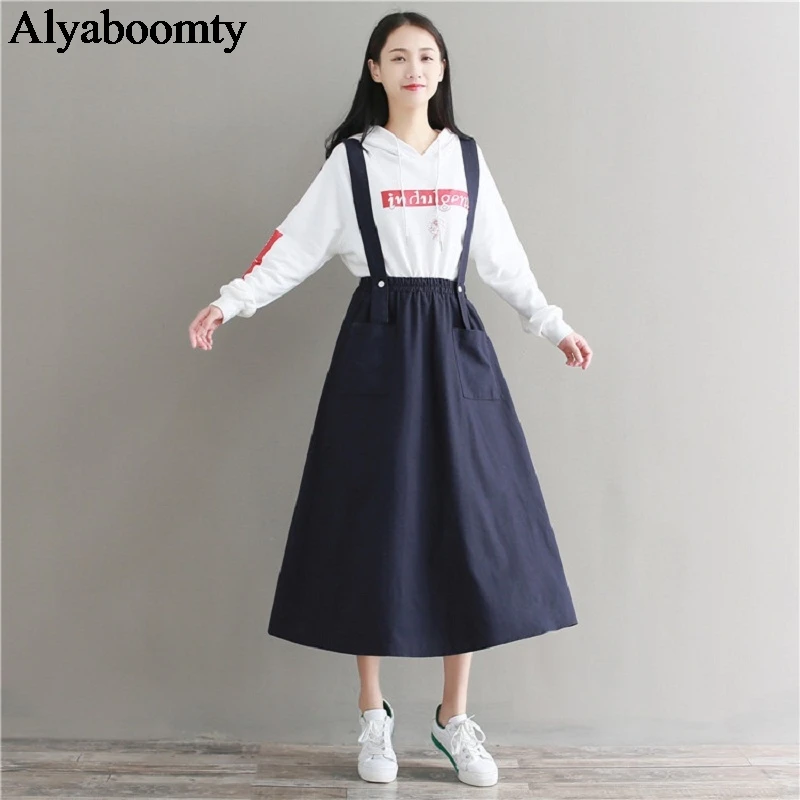 Женский свободный сарафан японского стиля&quotMori Girl&quot повседневное миди платье