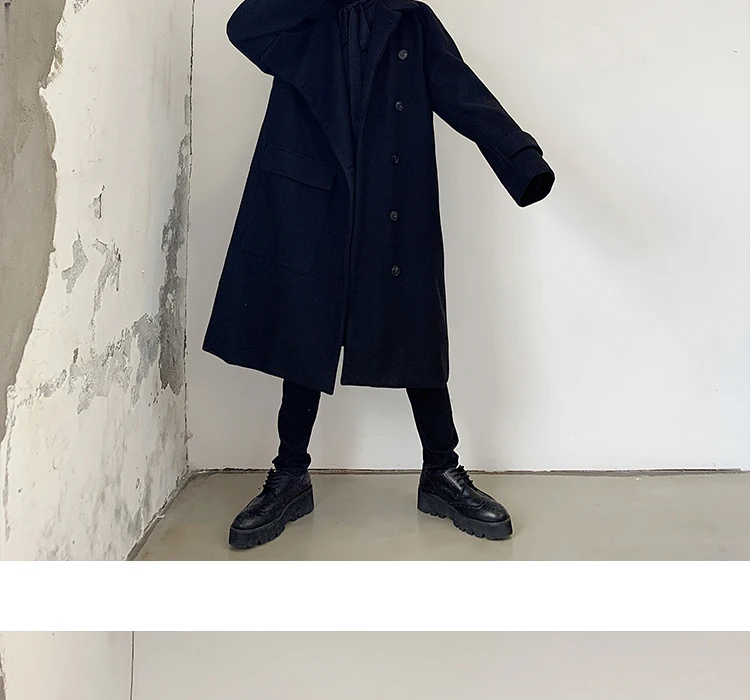 YASUGUOJI модное однобортное Мужское пальто с неровностью, зимнее длинное мужское дизайнерское шерстяное пальто Abrigo Hombre