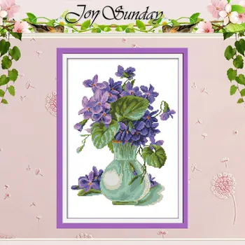 

Violet vase Patterns Counted Cross Stitch 11CT 14CT Cross Stitch Set Wholesale Flower Cross-stitch Kit Embroidery Needlework