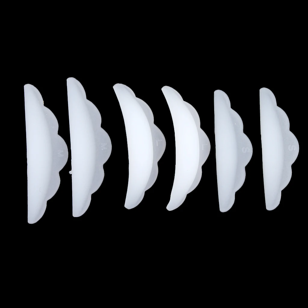 6 Pairs Silicone Lashes Perming Lift Shield Rods Guard Curler Pads, Individual Eyelash Extension Pads Gasket Holder Pallet Set
