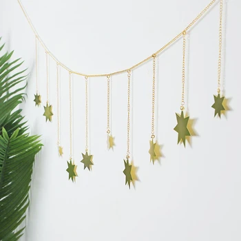 

Irregular Metal Star Hanging Garland With Photo Picture Display Holder Chains Living Room Wall Hanging Decoration Craft