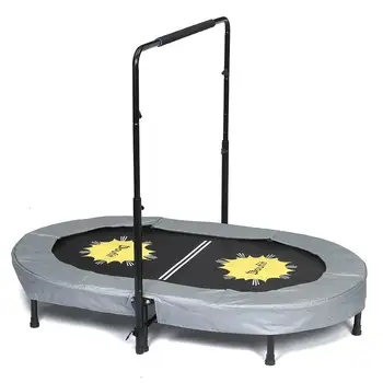 

Doufit Indoor Exercise Trampoline Outdoor Double Jumping Bed Rebounder Fitness Trampoline with Adjustable Handle for Kids Adult