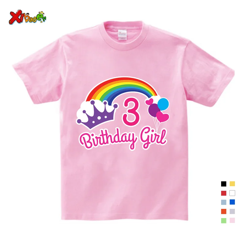 

T Shirt Baby Kids Cartoon Printed T-shirt Birthday Number Name Print T Shirt Children Birthday T-shirts Boys Girls Gift Present