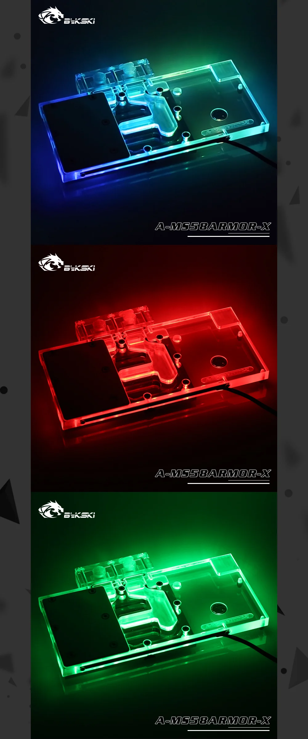 Bykski A-MS58ARMOR-X блок водяного охлаждения GPU для MSI RX 580 ARMOR компьютерный компонент система рассеивания тепла