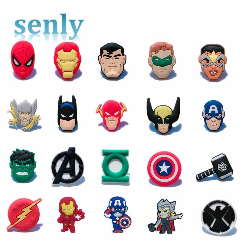 Shoe charms shoe decorations The Avengers Charms Shoe Decorations PVC Accessories Fit Clog Shoes Wristbands Party Gifts