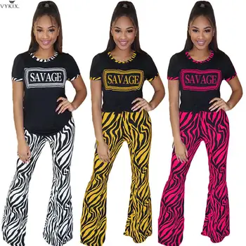 

Womens Tracksuit Set Short Sleeve Letter Print T-shirt Flare Pants Suit Streetwear Two Piece Set Night Sporty 2 Piece Set Women