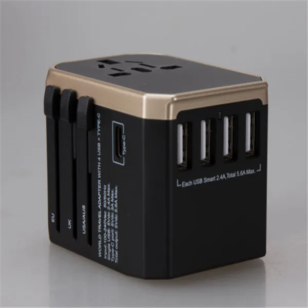 AUType-C 4 USB зарядное устройство Универсальный адаптер для путешествий США/Великобритании/ЕС/Австралии - Цвет: AS PIC