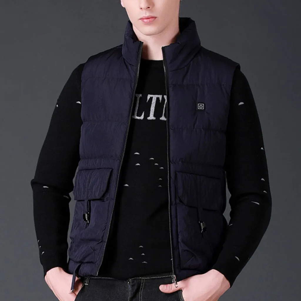 Men's Stretch USB Heated Vest Men Women Outdoor Heated Jacket Mens Warm Self Heating Vest Skiing Heater Waistcoat
