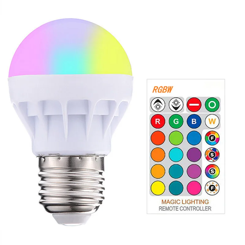 

E27 Color Changing Spotlight LED Smart Light Bulb RGB Bulb with Memory LED Lamp Remote Light Controller for Home Decoration