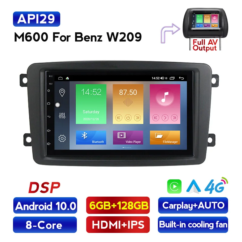 MEKEDE Android 10.0 Car Multimedia Player For W203 Mercedes Benz Vito W639 W168 Vaneo Clk W209 W210 M/ML GPS navi Audio carplay |