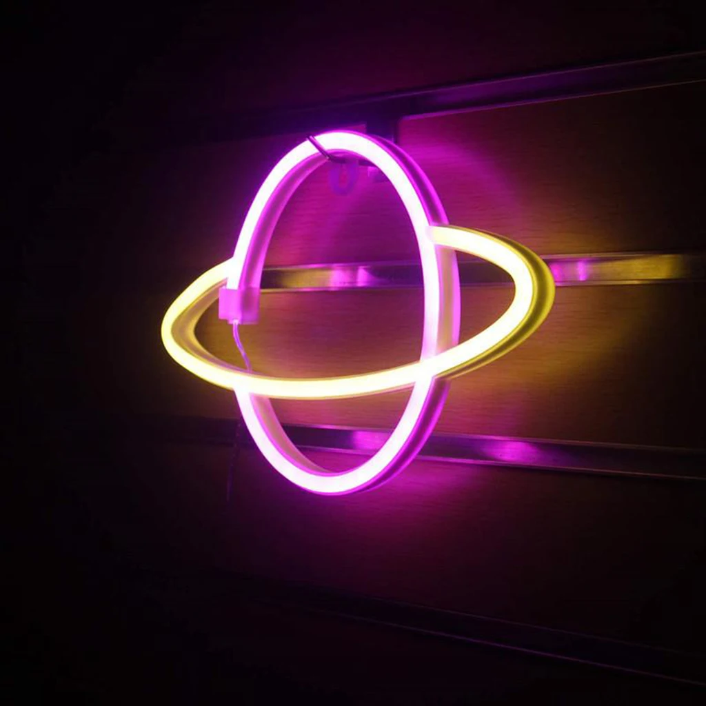 Aesthetic Neon Planet Sign Light Decorative Wall Hanging Night Light for Bedroom Aesthetic Neon Planet Sign Light Decorative Wall Hanging Night Light for Bedroom