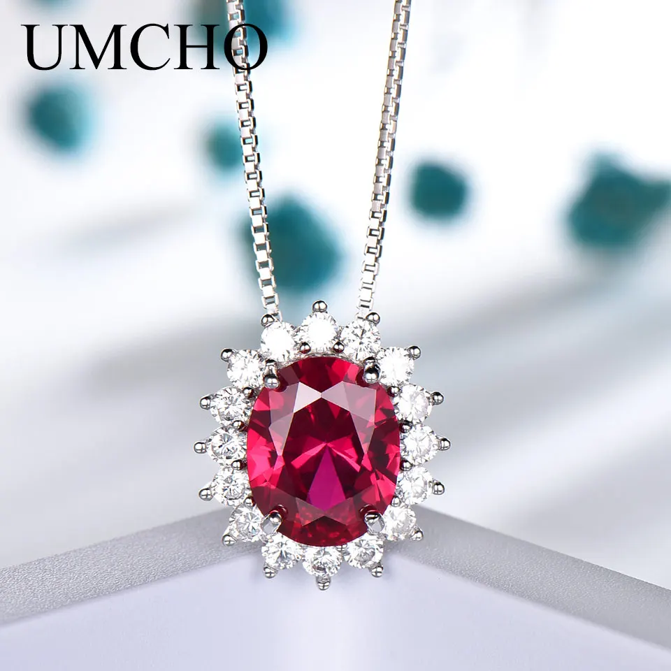 UMCHO 10*8 мм драгоценный камень искусственное серебро 925 пробы свадебное ожерелье