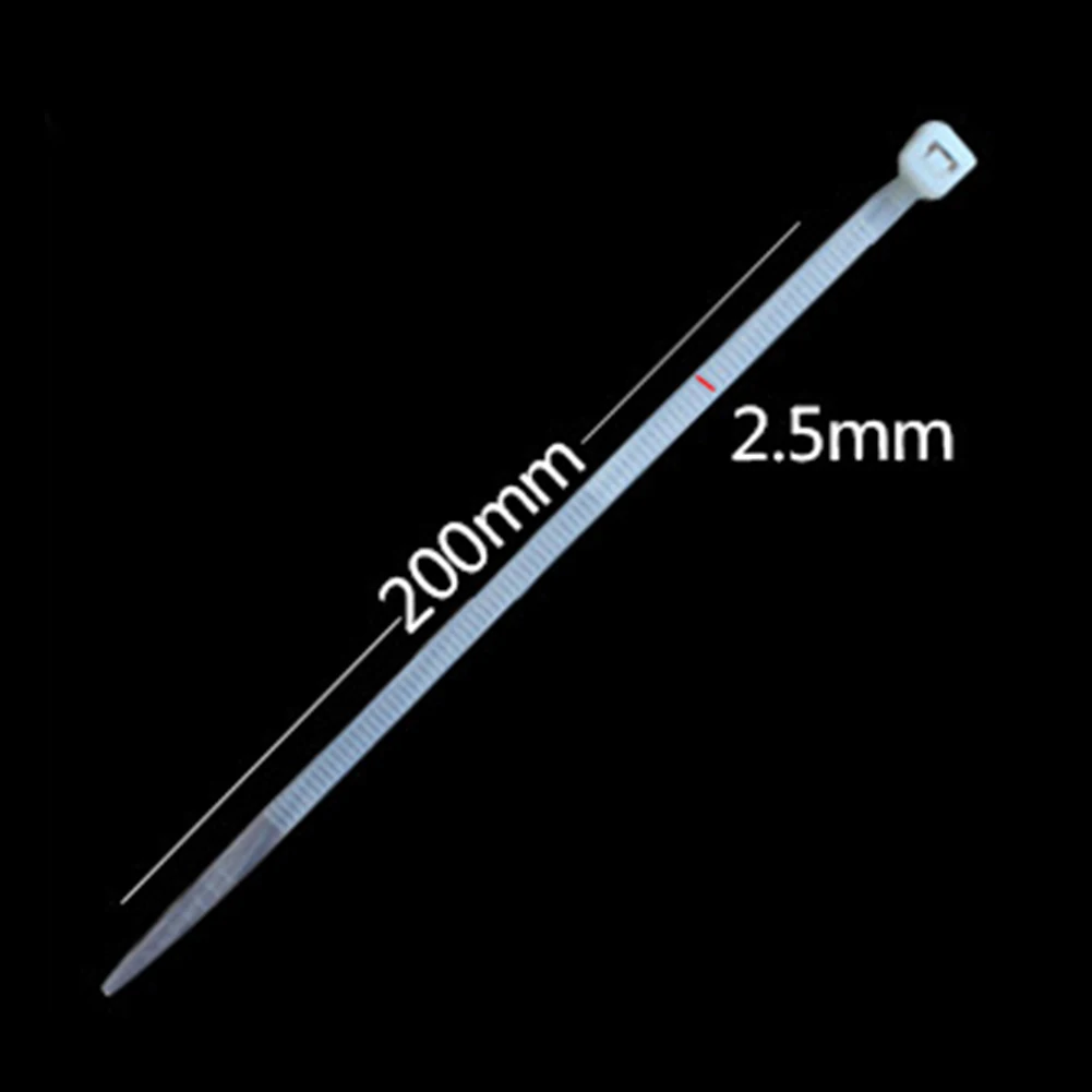 100 Pcs Wire Zip Home Fastening Industrial Supply Fastener Commercial Self Locking Packaging Management Cable Ties DIY Nylon