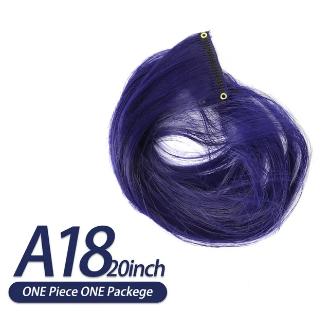 AIYEE Hair Extensions Pure RainBow Hairpiece Clip In Hair Piece Synthetic Long Straight Ombre Pink Red Rainbow Hair Piece A18