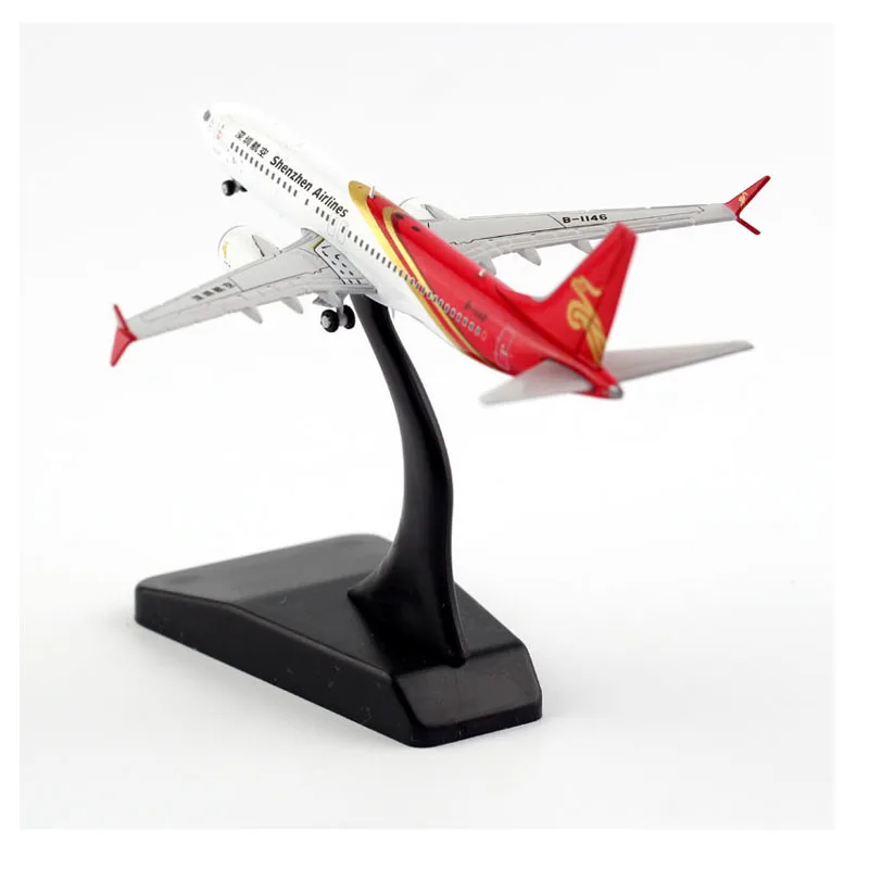 Modelo com Base de Aeronaves de Liga para Colecionáveis Escala Shenzhen Airways Companhias Aéreas Lembrança Mostrar Presente Brinquedos 1:400 B737-max8 5 modelo com base de aeronaves de liga
