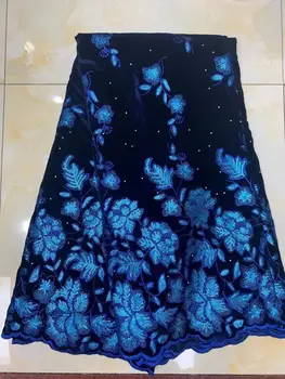 

Latest french cord net lace fabric 2020 high quality african velvet laces sequin mesh fabric 5 yards/pcs for evening dresses