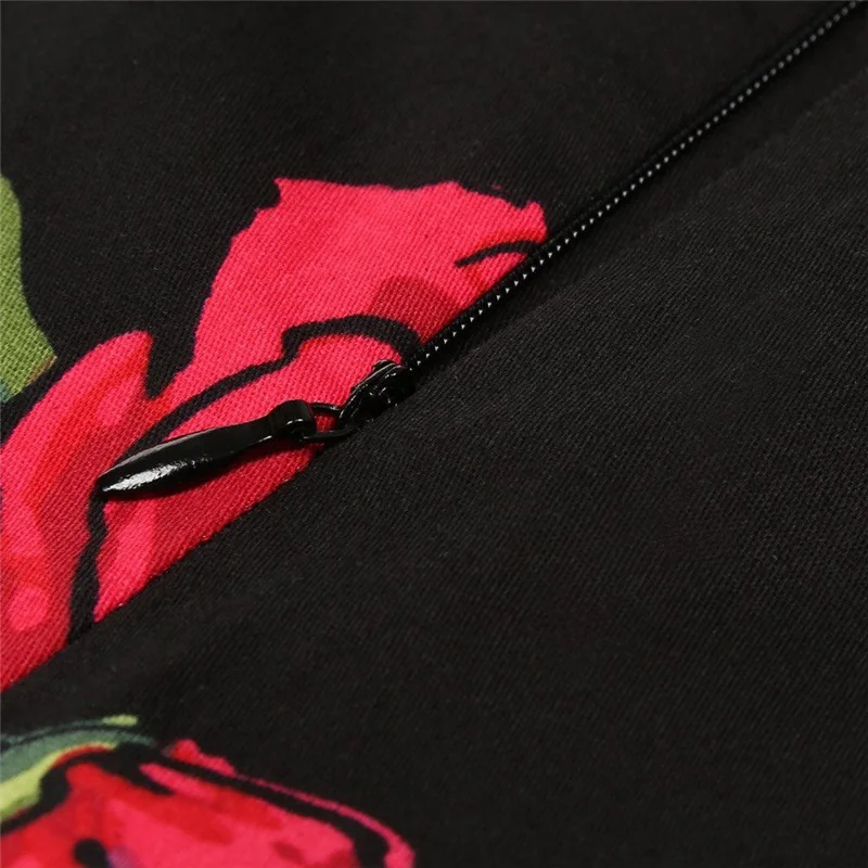 Kostlish Cotton Summer Dress Women 2017 Sleeveless Tunic 50s Vintage Dress Belt Elegant Print Rockabilly Party Dresses Sundress (50)