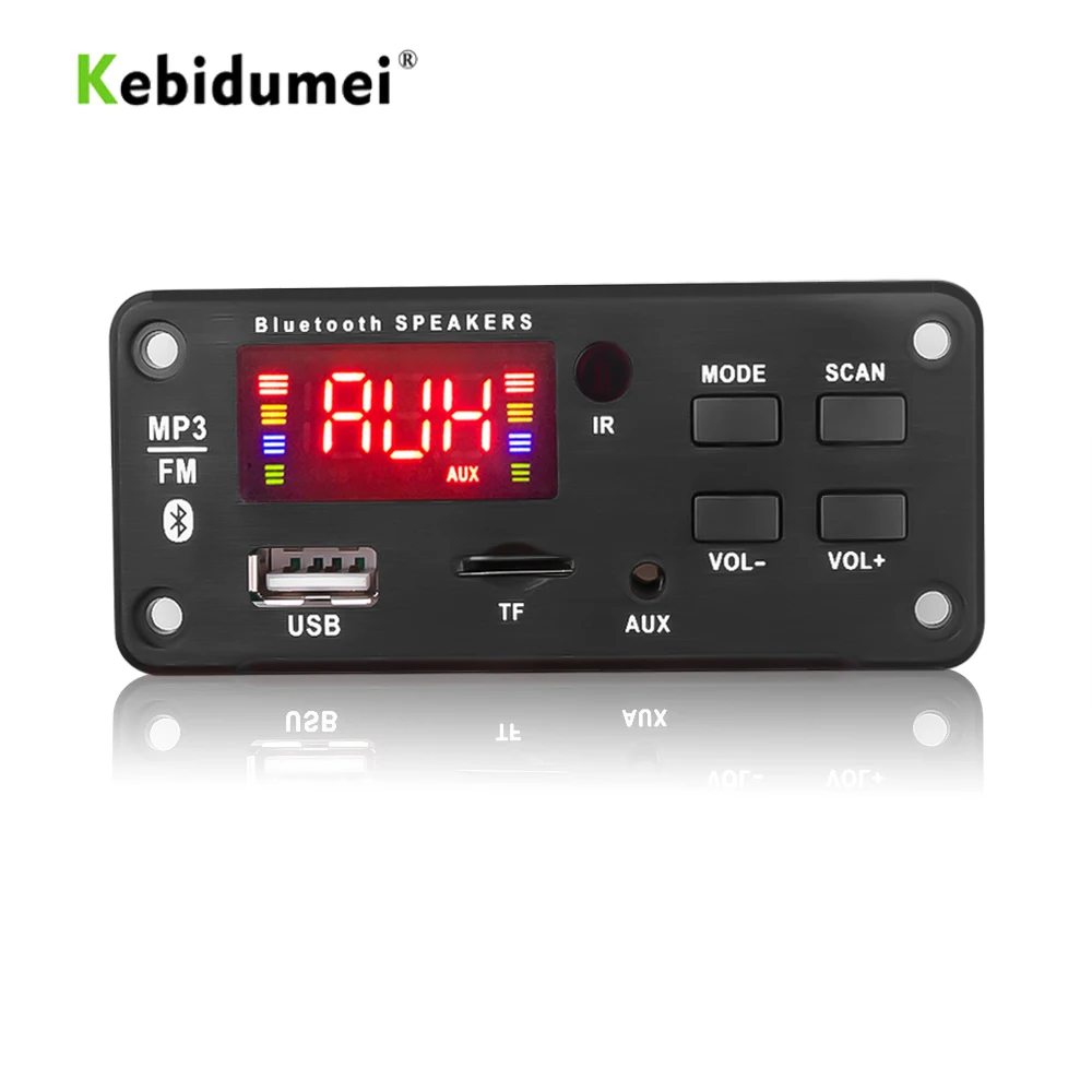 

Hot Sale No Amplifier Big Screen 12V MP3 WMA Wireless Bluetooth 5.0 Decoder Board Audio Module USB FM TF Radio AUX Input For Car