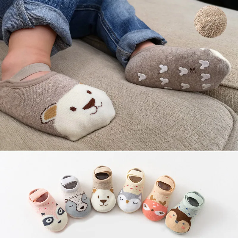 Autumn Winter Baby Girls Ankle Socks Newborn Cartoon Infant Kids Boy Home Anti Slip Floor Sock Shoes Stuff | Детская одежда и
