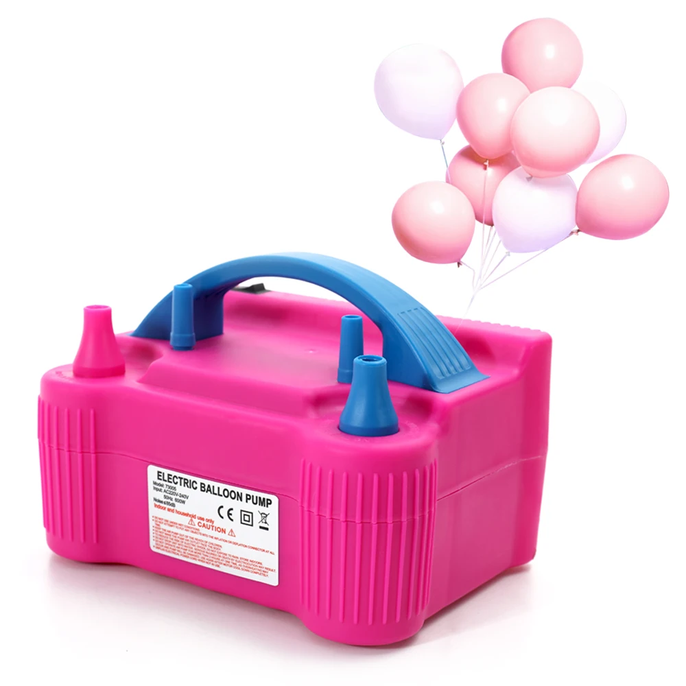

Electric High Power 220V-240V Two Nozzle Air Blower Balloon Inflator Pump Fast Portable Inflatable Tool With 2 extension Tubes