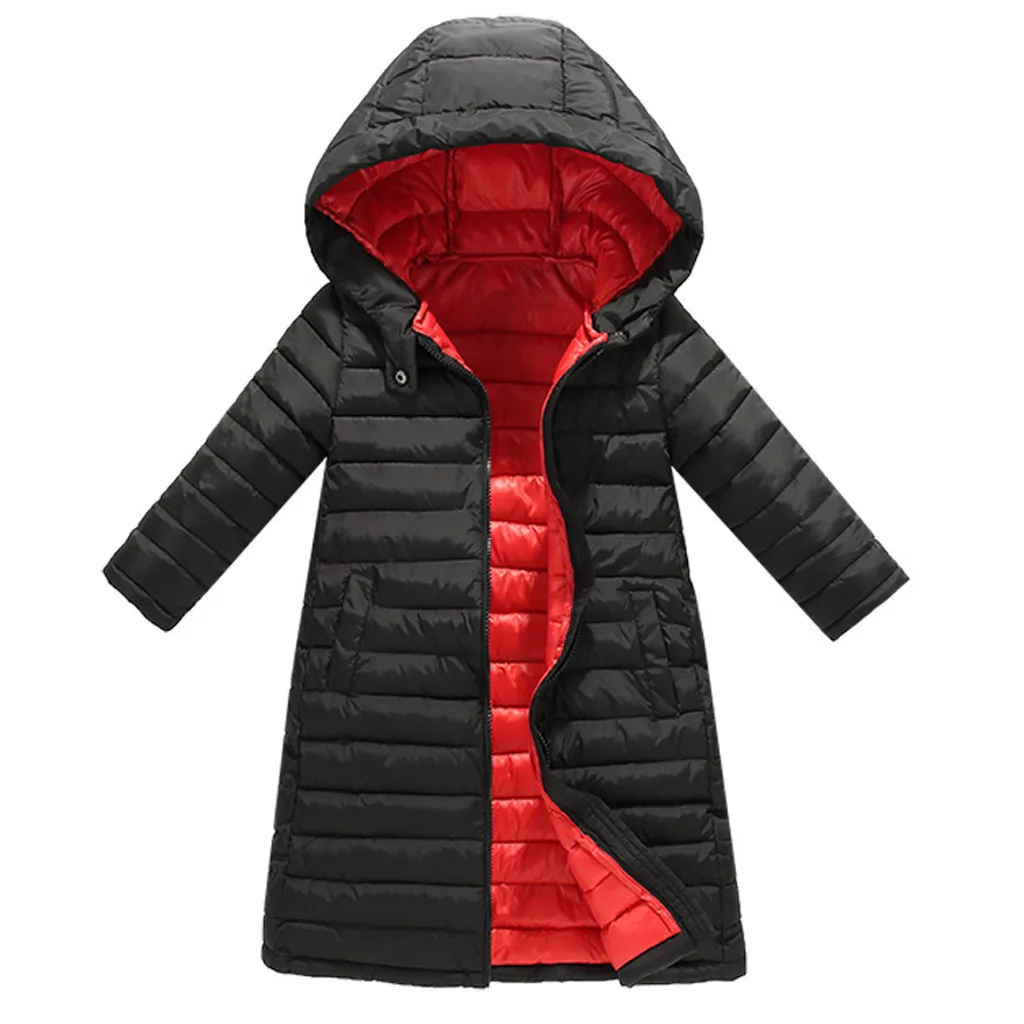 Зимнее ветрозащитное пальто с рисунком для маленьких девочек и мальчиков теплая верхняя одежда с капюшоном, куртка одежда для новорожденных ветрозащитная# E25 - Цвет: Black