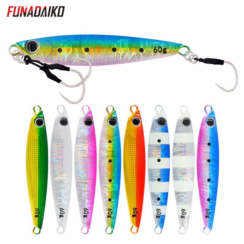 Set 20 Ganci Da Pesca Luminosi 70x24mm – Caduta Lenta Rapida Per Jig – Affondamento Perfetto Assicurato