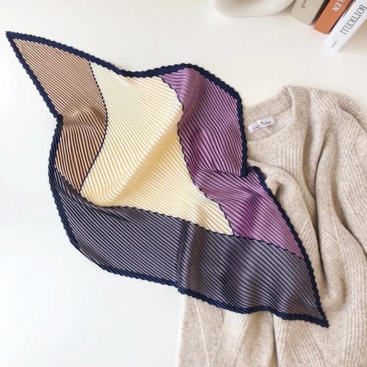 Luxury Silk Pleated Scarf - Womens Hair  Neck Accessory