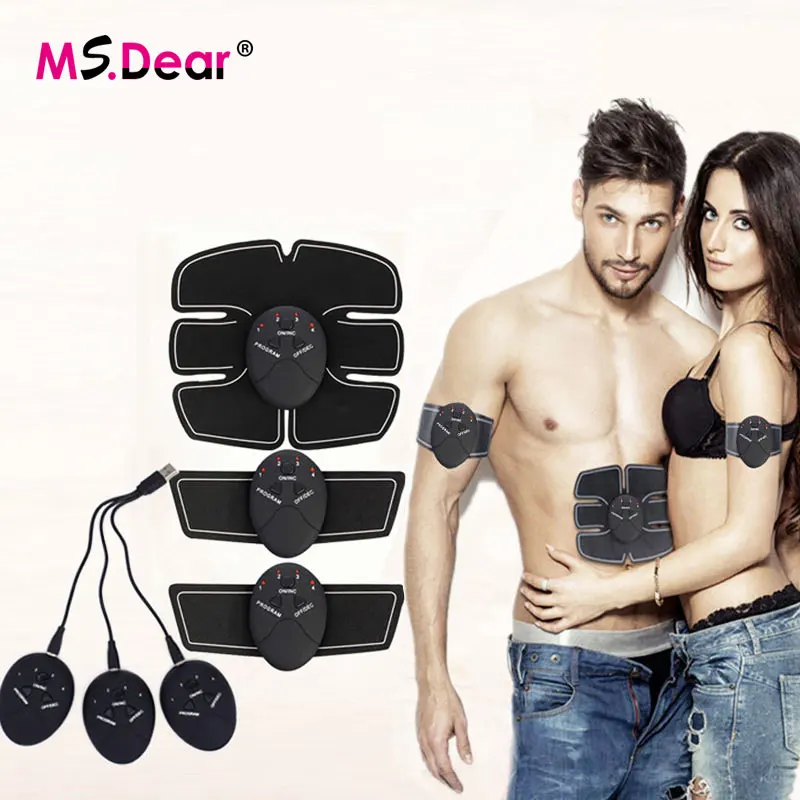 Rechargeable EMS Muscle Trainer Wireless ABS Stimulator Smart Fitness Abdominal Body Shaping Slimming Massager | Красота и здоровье