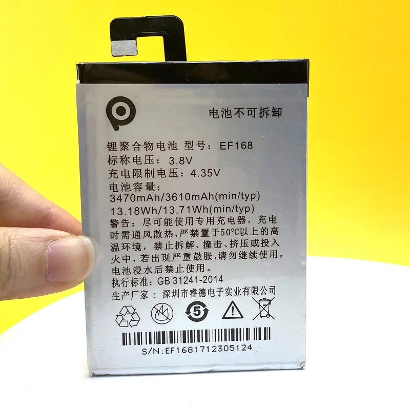 Batterie EF168 3610mAh pour PPTV King 7S PP6000, remplacement de téléphone + numéro de suivi