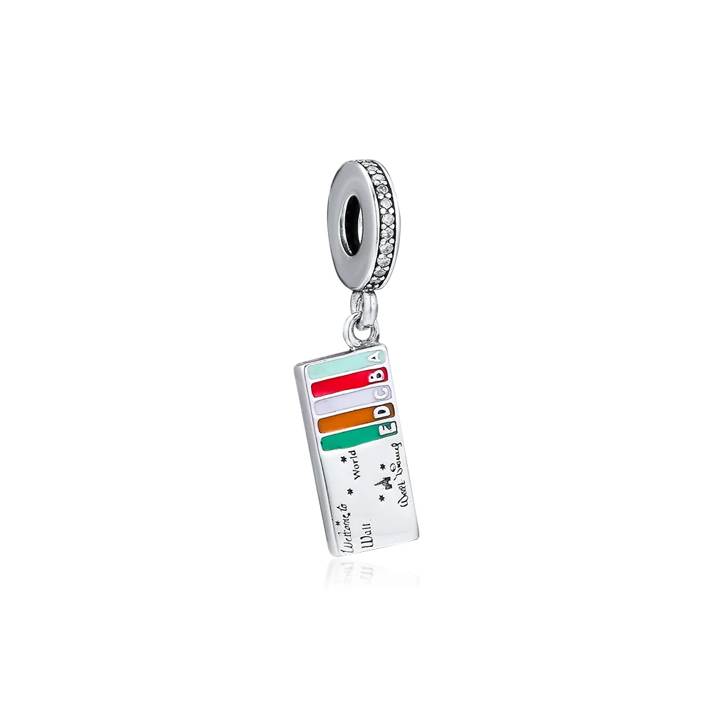 

Pandulaso Park land Ticket Book Charm 100% 925 Sterling-Silver-Jewelry Fits For Beads Bracelets & Bangle DIY Charms
