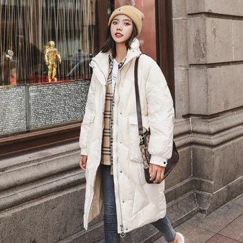 

Plus Size Down Jacket Winter Women's Clothing Fashion Women Down Long Coat Parka Down Women Warm Jacket White Duck Down Coats