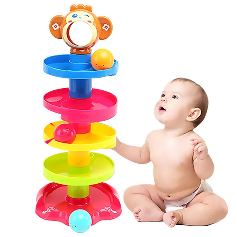

Hand Catch Ball Race Run Ball Maze Track Building Blocks DIY Funnel Plastic Slide Big Size Roll Ball Toys for Children
