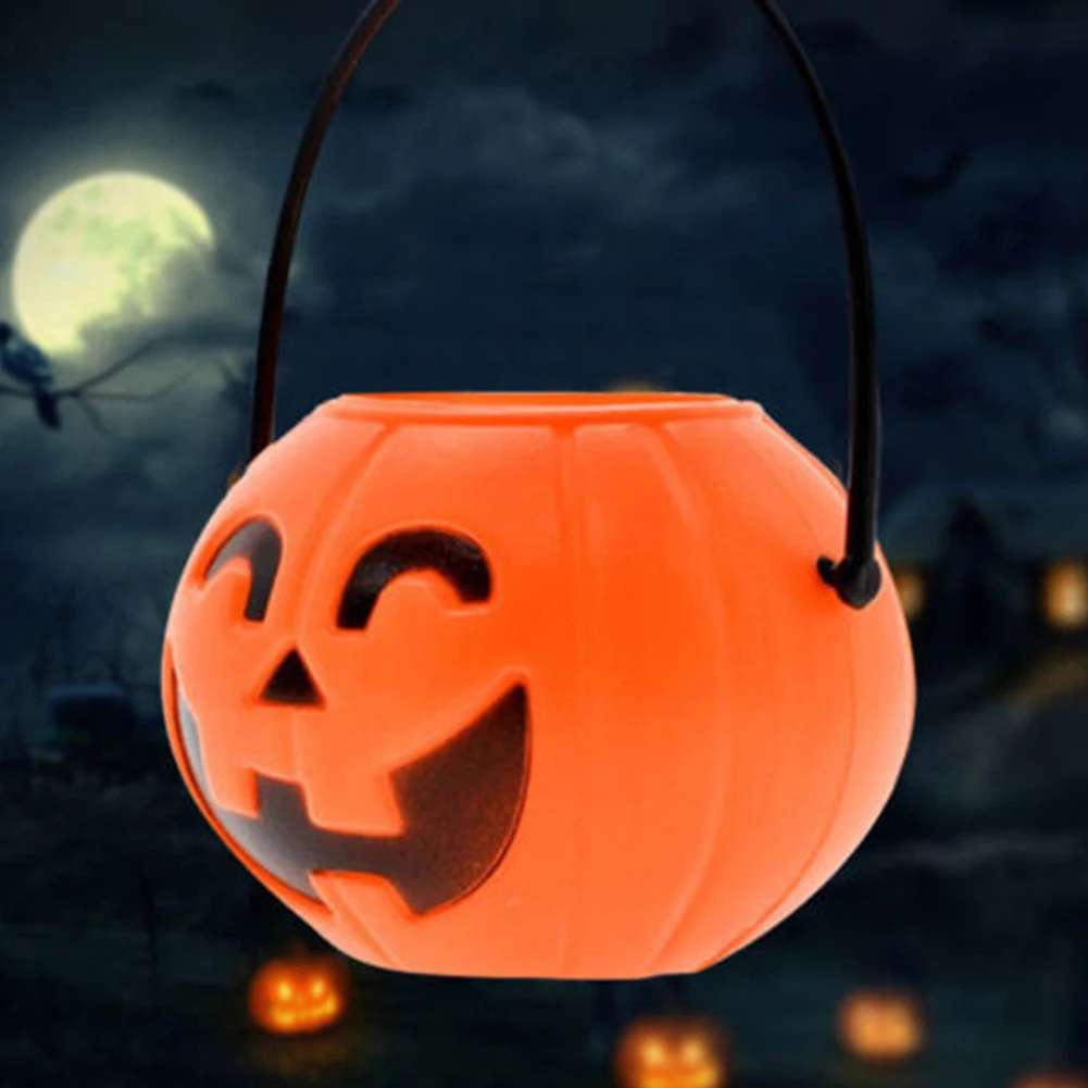 Halloween Pumpkin Candy Holder Trick-or-treat Bucket Basket Pail Party Decor organizer