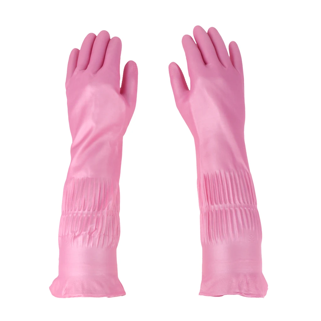 

Latex&Nitrile Gloves Pink 390mm Hand Safety Protection Kitchen Cleaning