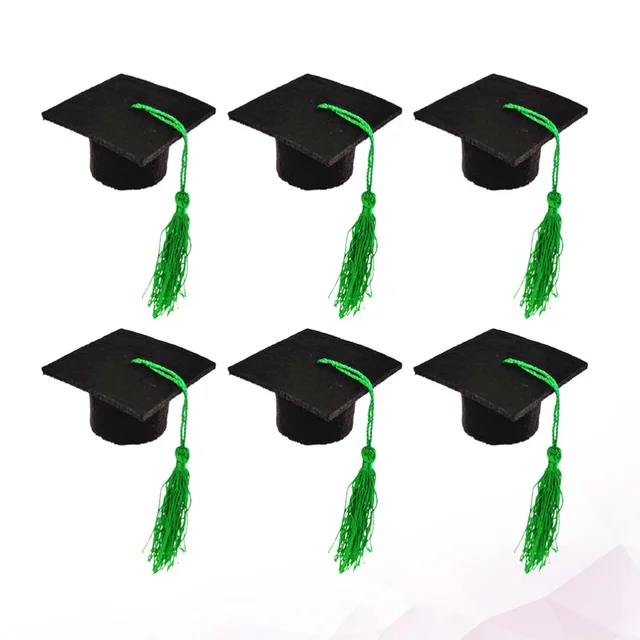 6pcs Mini Doctoral Cap Shape Bottle Cap 