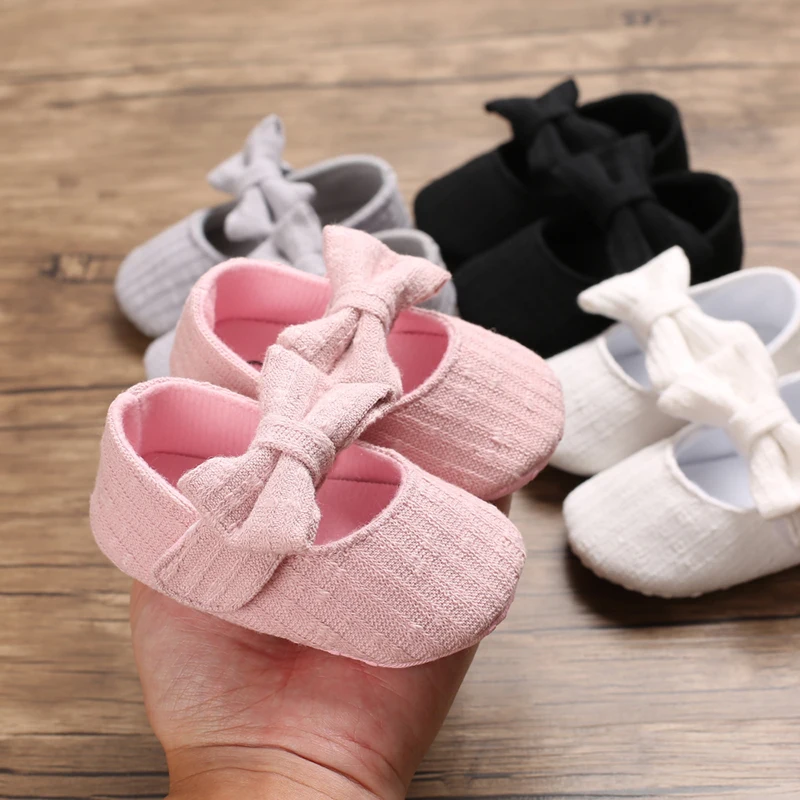 Детские первые ходунки одежда детская обувь новорожденная коляска для новорожденного девочки принцесса Мокасины бант одноцветная мягкая обувь