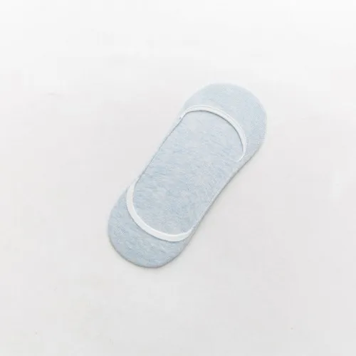 Light blueG 5Pair/lot=10pieces Summer Shallow Mouth Cotton Female Invisible Socks Silicone Non-Slip Woman Short Socks - Color: Light blueG