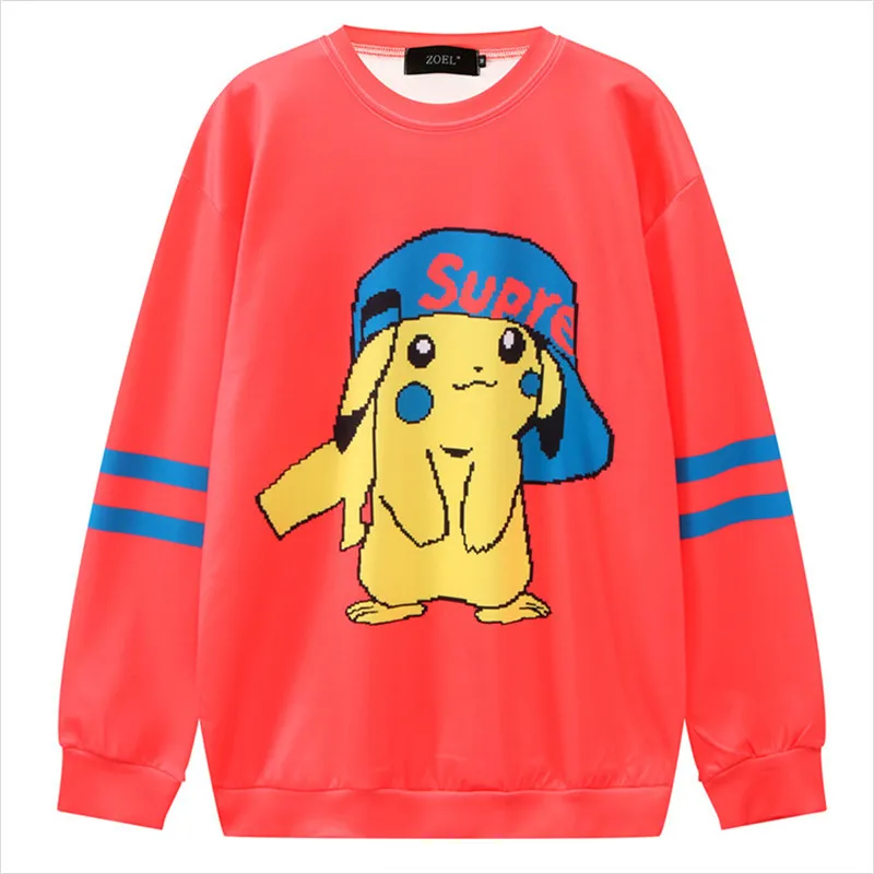 WY1886 Red Hiawatha новые осенние хлопковые Свободные толстовки для женщин Harajuku Мультфильм Печатный свитер 7 цветов WY1886 - Цвет: WY1886 Red