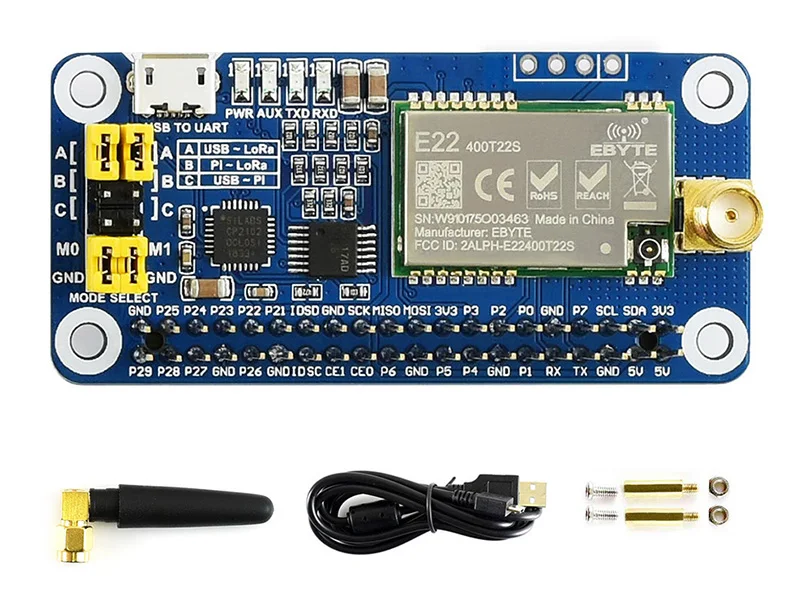 SX1268 433 м шляпа LoRa на основе SX1268 покрывает Частотный диапазон 433 МГц подходит для промышленного контроля, умного дома, сбора данных
