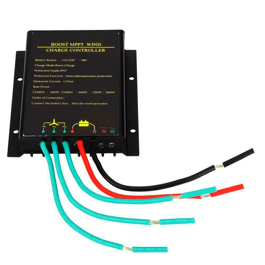 

300W 600W 800W Safe Practical Wind Power Short Circuit Protection Charge Controller 12V 24V 48V Portable Waterproof Aluminum