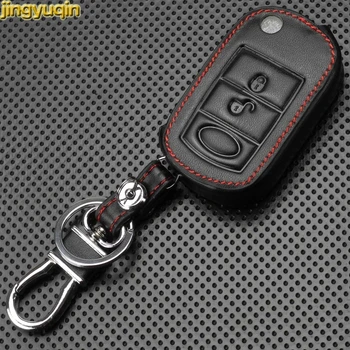 

Jingyuqin 3 Buttons Remote Flip Car Key Case Fob Styling Shell Cover Leather For Land Rover Range Rover Sport LR3 Discovery