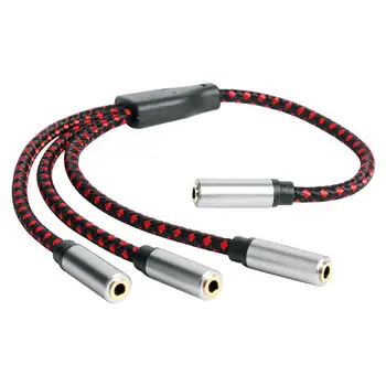 

3.5mm Stereo Headset Audio Cable Splitter Extension Cable 3.5mm One Female To Three Female Sharing Cable