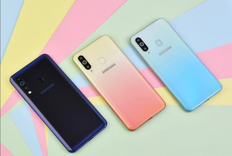 Разблокированный мобильный телефон samsung Galaxy A60 6," 6 ГБ ОЗУ 64 Гб ПЗУ 32 МП Тройная камера Две сим-карты