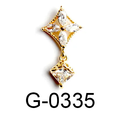 10 шт 3D циркониевые кристаллы цветок кулон дизайн ногтей ювелирные изделия Сплав украшения ногтей циркон стразы маникюр алмаз ногтей Подвески - Цвет: G0335
