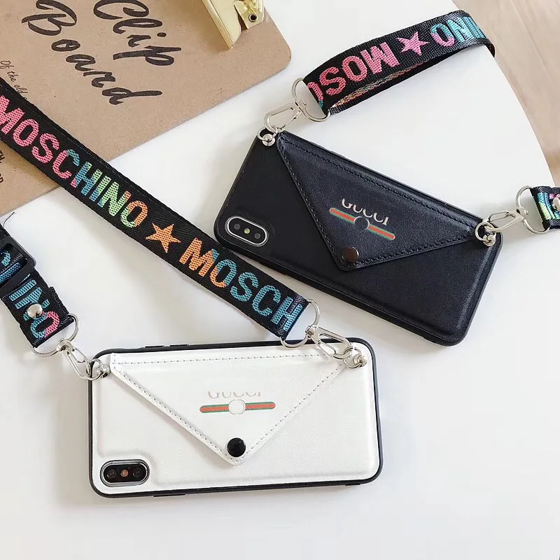

Fashion Crossbody Cell Phone Wallet Case Cover For iPhone11 pro MAX XR 8 7 6s Plus Case Card Slot Handbag Purse With Long Chain