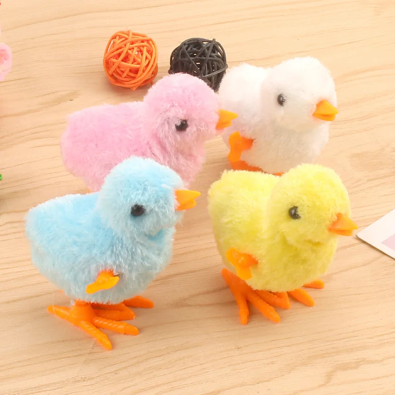 

Wind Up Plush Chicken Hopping Funny Small Bird Toy Clockwork Chick For Kids Baby Girl Boy Toys Gift Popular Random Color