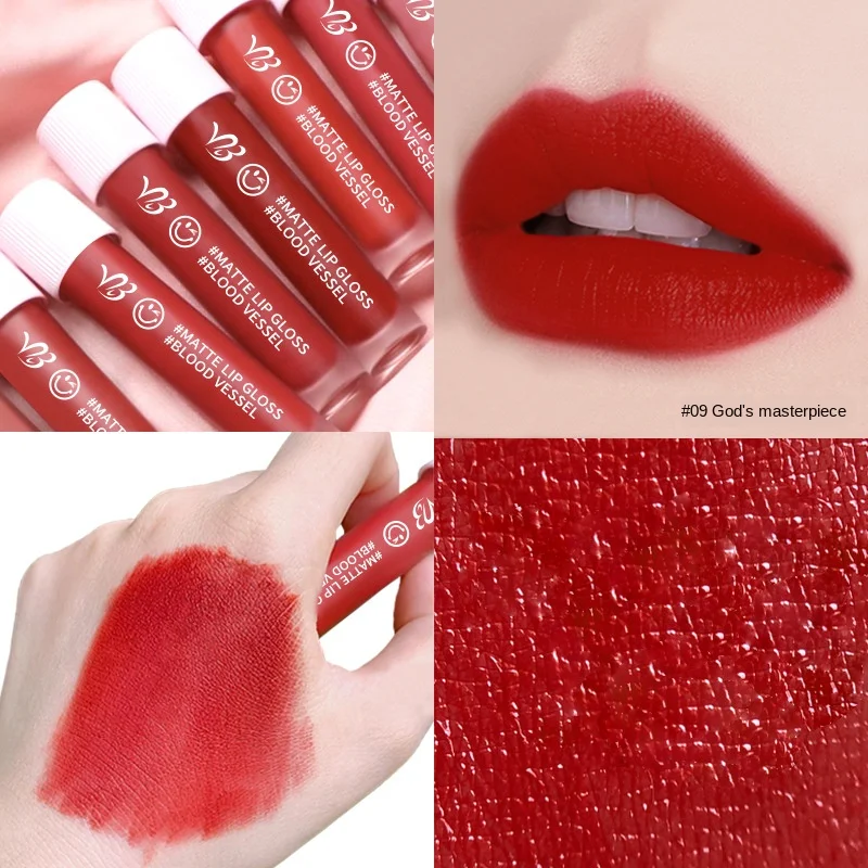 VIBELY Small Blood Vessel Matte Lip Glaze, Ink Repair, Lip Glaze, Lipstick, Lip Gloss, Soft Silky Matte Color VIBELY Small Blood Vessel Matte Lip Glaze, Ink Repair, Lip Glaze, Lipstick, Lip Gloss, Soft Silky Matte Color