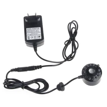 

Ultrasonic12-LED Pond Mist Maker Fogger Water Fountain 3-Color Light EU Plug 10166